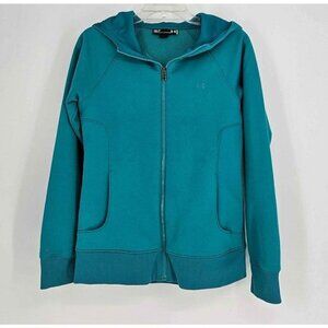Under Armour Semi-Fitted Womens Hooded Full Zip Long Sleeve Turquoise Jacket S